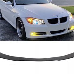 Fits 06-13 BMW E90 E92 3 Series PU Unpainted Black Front Bumper Lip Spoiler