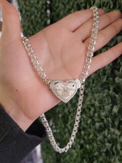 Weekly Special Only 6/9- 6/14 925 sterling silver Chino Link Heart lock santa muerte custom necklace