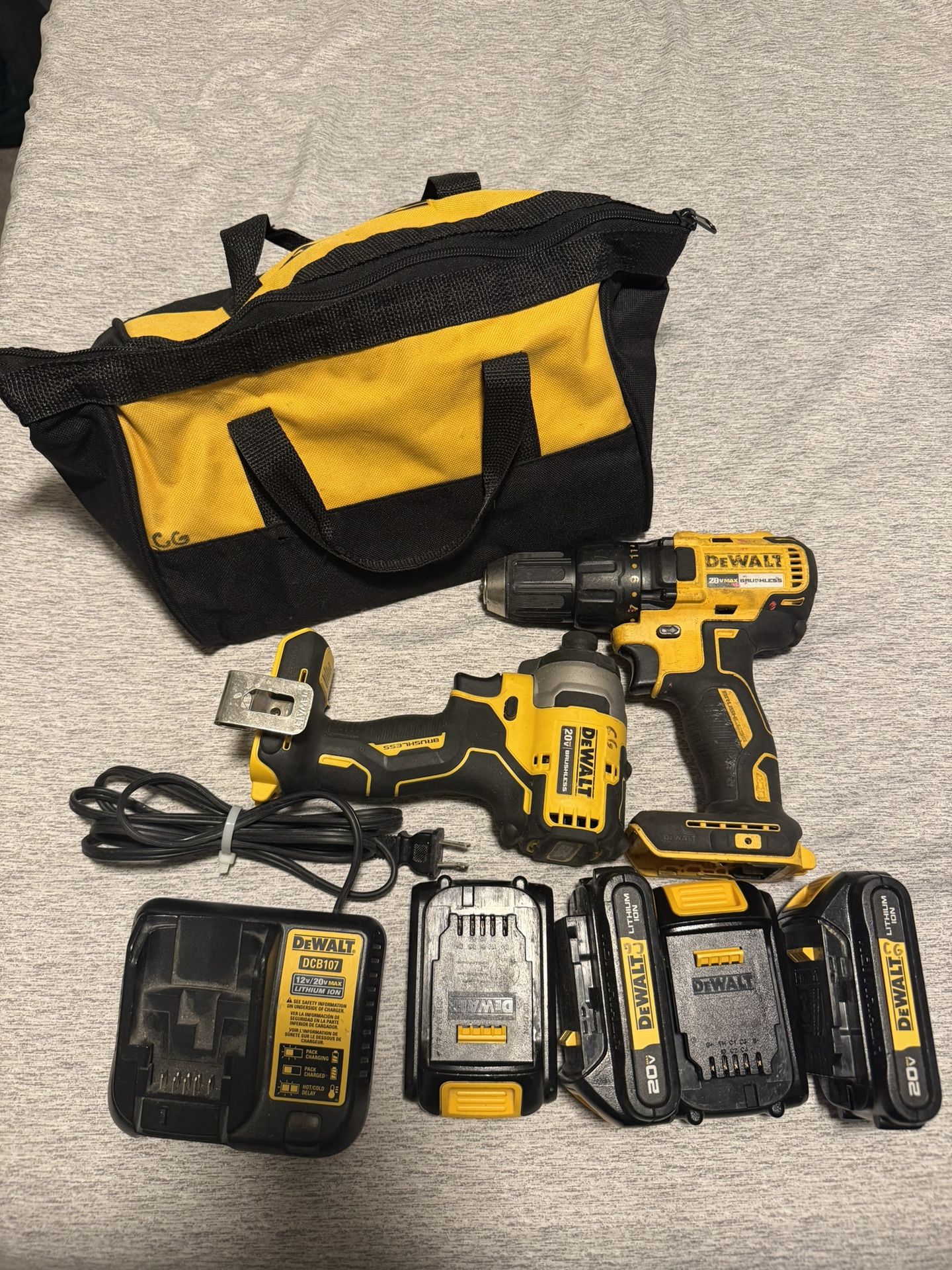 Dewalt 20v Impact, Drill, 4 Batteries