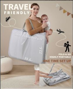 AirClub Bedside Sleeper Bassinet Adjustable Height, Breathable Mesh - Gray (Brand New)