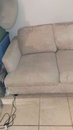 Beige Fabric Sofa Couch