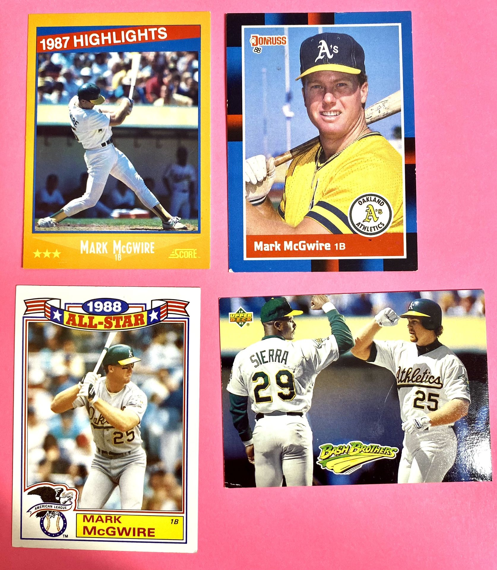 Mark McGwire 4-Card Lot #1 (1988 & 1989)