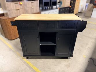 Rolling Kitchen Island with Drop Leaf,