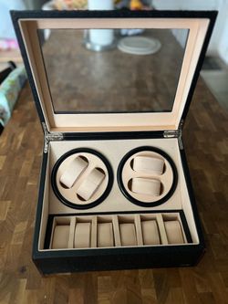 Zoe Joe Automatic Watch Winder Brown Leather 4 Plus 6 Wristwatch Storage Box