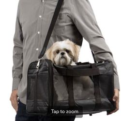 Sherpa Original Deluxe Travel Pet Cat Dog Carrier, Airline Approved Black Mesh, Large