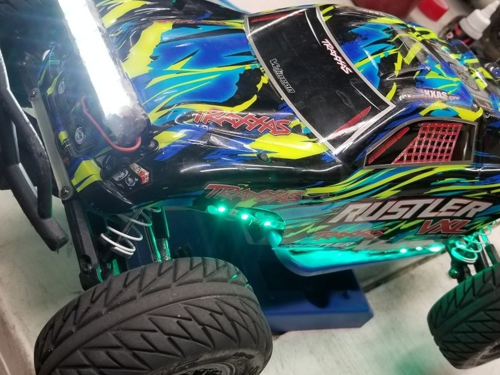 Traxxas RUSTLER 2WD Castle Upgrade On VXL Chassis With LED