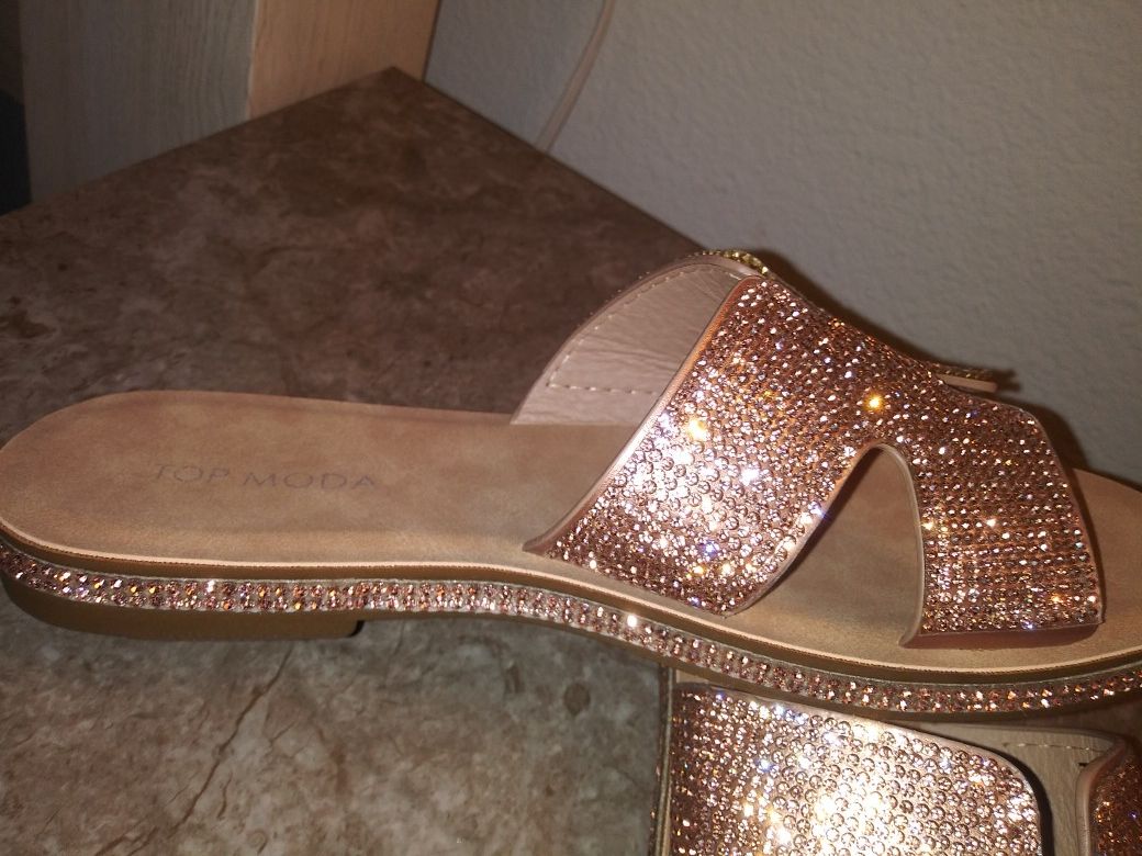 Gold☀Rhinestone💎 Sandals