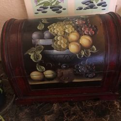 Painted wood chest