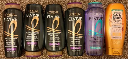 NEW L'Oréal Elvive & Garnier Whole Blends Shampoo & Conditioner 2/$7 Available Types Include: —(2) L'Oréal Elvive Total Repair Extreme Renewing Sham