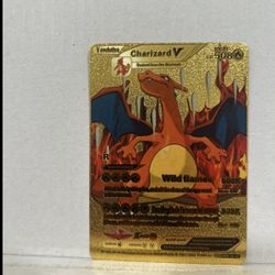 Pokemon Gold Foil Fan Art Card CHARIZARD V 508HP Wild Flames SMP 26-43
