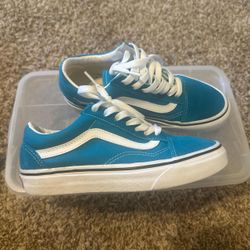 Blue and White Vans Old Skool 