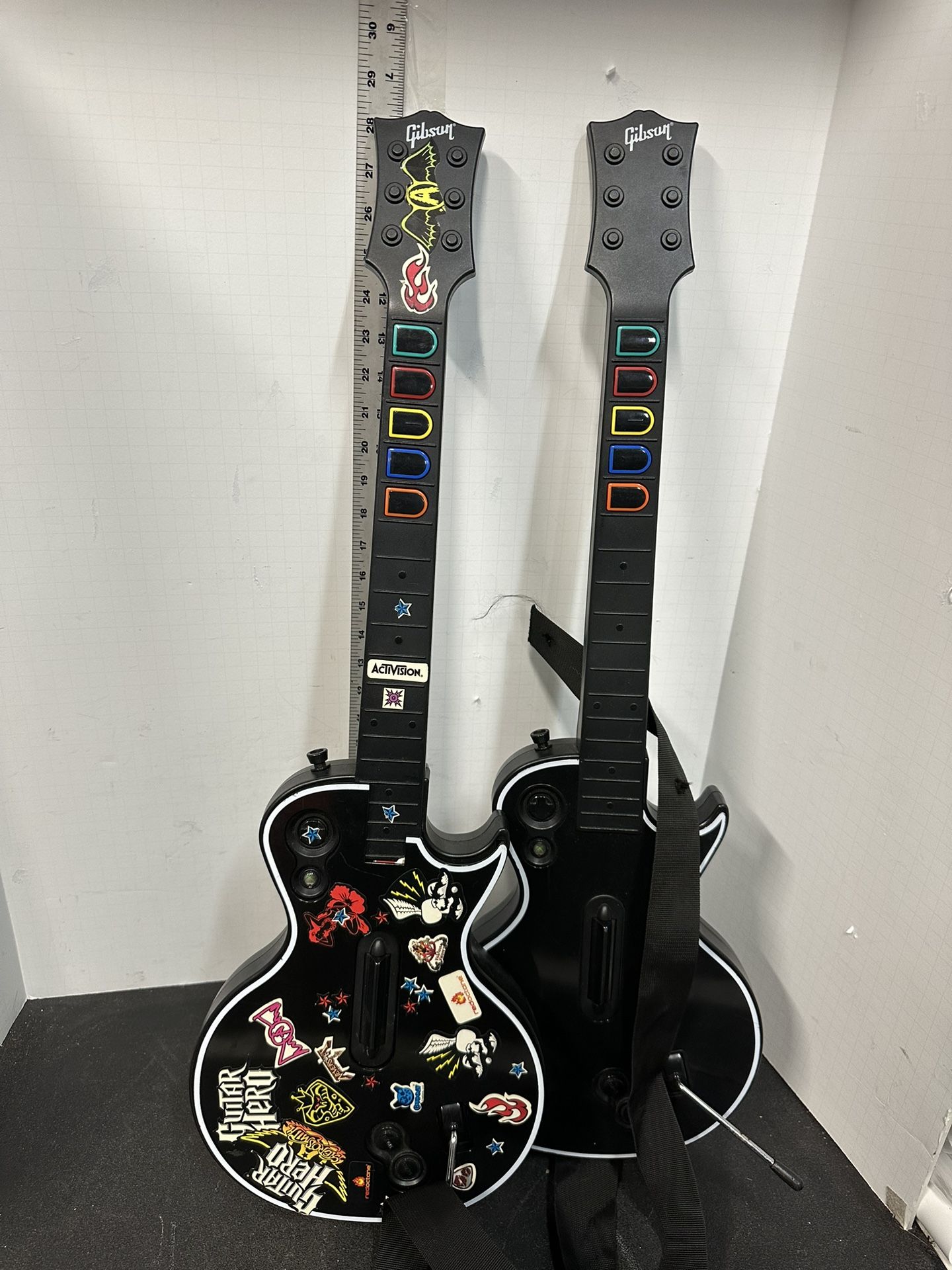 PS3 Guitar Hero Gibson Les Paul Playstation 3 Wireless Set 2 Untested #P