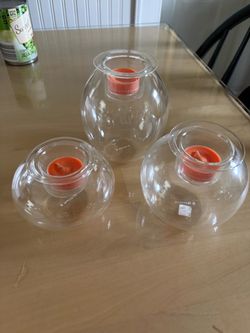 PartyLite Glass Tealight Holders Set of 3