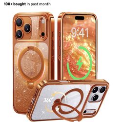 Casekoo Apple IPhone 17 Pro Orange Sparkle Case