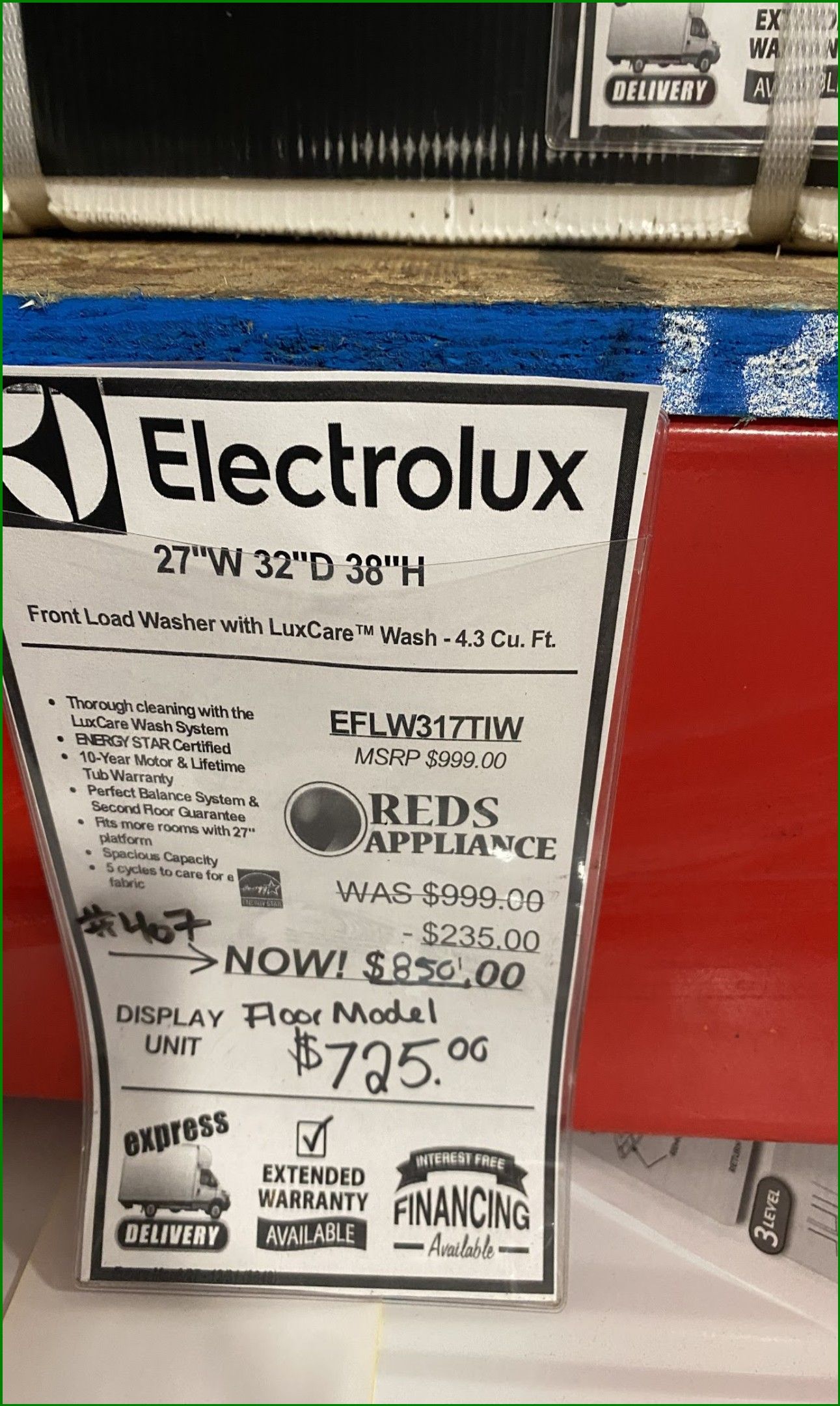 Electrolux Front Load Washer #407