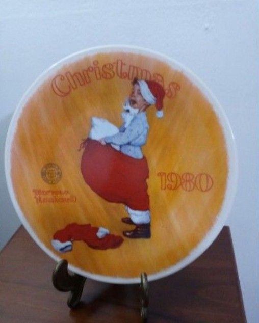 1980 NORMAN ROCKWELL COLLECTION CHRISTMAS PLATE 8"