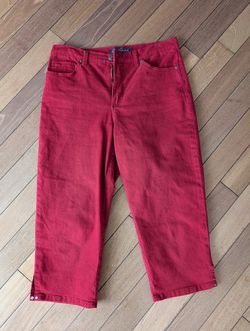 Gloria Vanderbilt Amanda Stretch Denim red Capri Pants cropped size 10