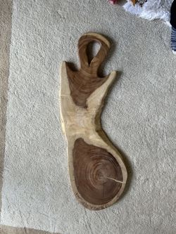 Large Live Edge Acacia Wood Charcuterie Board Ottoman Topper