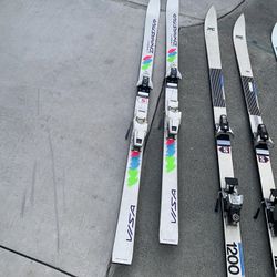 Vintage Dynastar Skis w/ Salomon Bindings – Retro Graphics – Good Condition