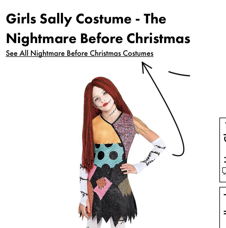 Girls Sally Costume - The Nightmare Before Christmas