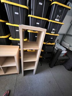 IKEA 16” Wide Narrow Bookcase / Storage Shelf - Light Oak Finish
