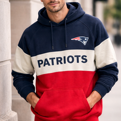 New Era men's New England Patriots colorblock pullover hoodie