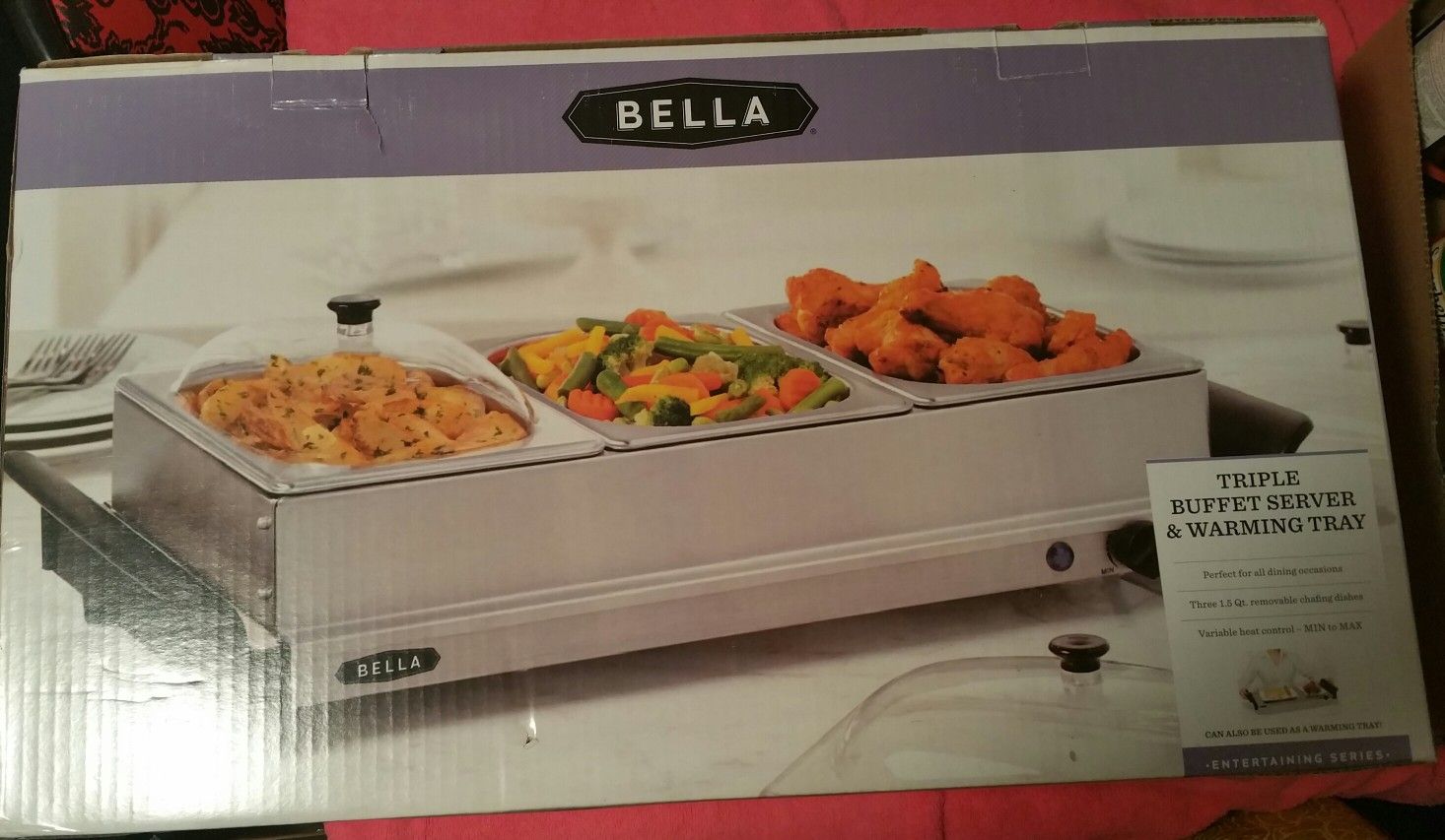 NEW TRIPLE BUFFETT SERVER & WARMING TRAY