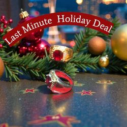Bold Men's Statement Ring by RS Covenant – Sterling Silver with Simulated Ruby
Stunning Last-Minute Holiday Vibes!
