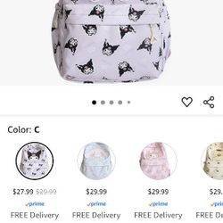 Girls Hello Kitty Character Backpack Purple