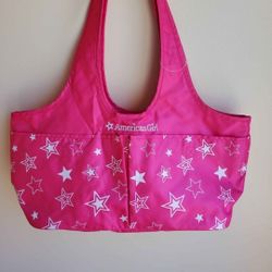 American Girl Pink With White Stars 2 Doll Tote Bag