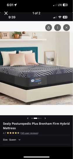 LIKE NEW Queen Sealy Brenham Firm Hybrid Mattress