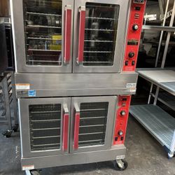 Gas Convection Double Stacked Ovens Vulcan VGC4D On Wheels Bakery Depth Commercial Kitchen Restaurant NSF Work Great It’s Available!!!