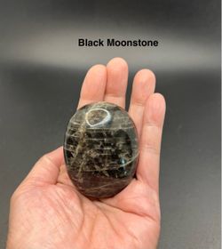 Black Moonstone Palm Stone from Madagascar 120g