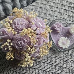 Candle Flower Bouquet And Candle 
