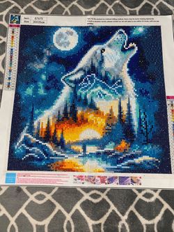 Howling Wolf Diamond Art