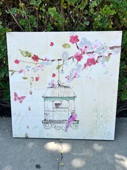 Bird flower wall art