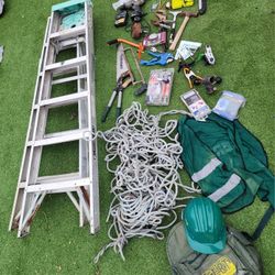 Tools Mixed Lot Ladders Rope Hard Hat Accessories 