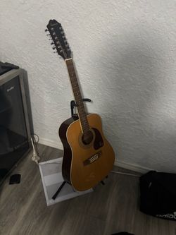 Epiphone songmaker dr212 12 string guitar with stand