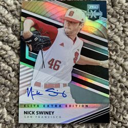 Nick Swiney 2020 Panini Donruss Elite Certified Autograph Rookie Baseball Card