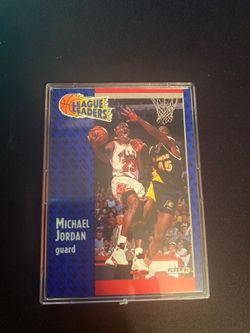 Michael Jordan fleer 1991 league leaders card perfect condition