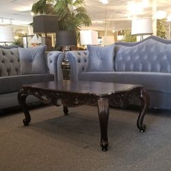 Brand New Light Gray Velvet Modern Sofa + Loveseat 2PCs Set