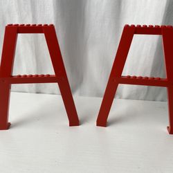 2 x LEGO 2635 Red Crane Supports:  Fright Loading Station / City Harbor / Launch & Support Seaport /  (Rare Items!)