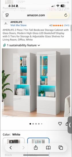 2 piece 7 in tall bookcase