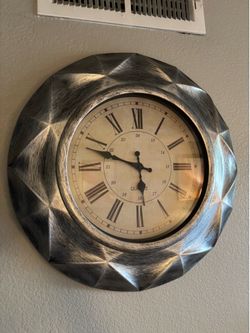 Silver Wall Clock