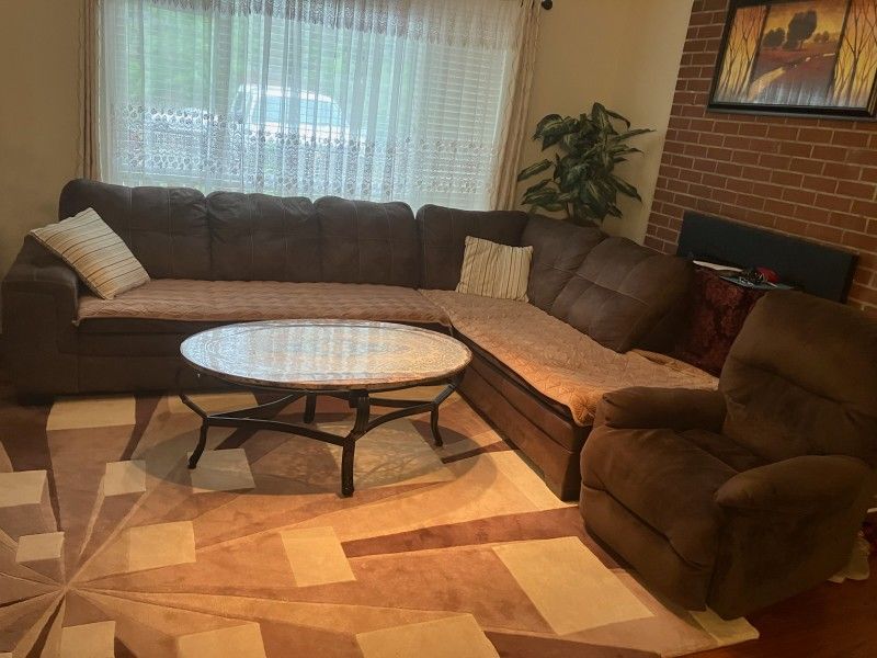 Sectional, Coffee Table, 2 Side Tables, TV Stand, Recliner Chair