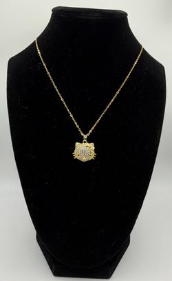 Hello kitty gold bedazzled necklace