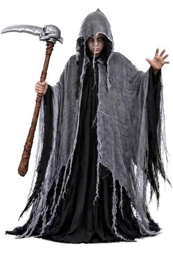 Brand New- Halloween Grim Reaper Hood Cape Costumes Set size L 9-12