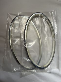 1962-67 VW Beetle Tail Light Rings & Seals - Left & Right - Chrome - 4 Pieces