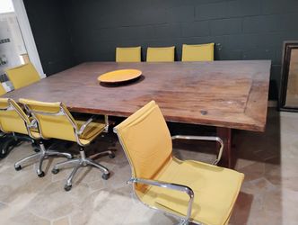 Solid Wood Conference Table And 8 Chairs 