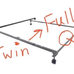 Metal Bed rails / Bed Frame • Adjusts Twin To Queen 